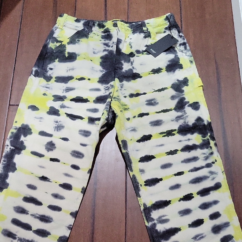 Hudson Jeans Tie-Dye Pants in Black and Yellow